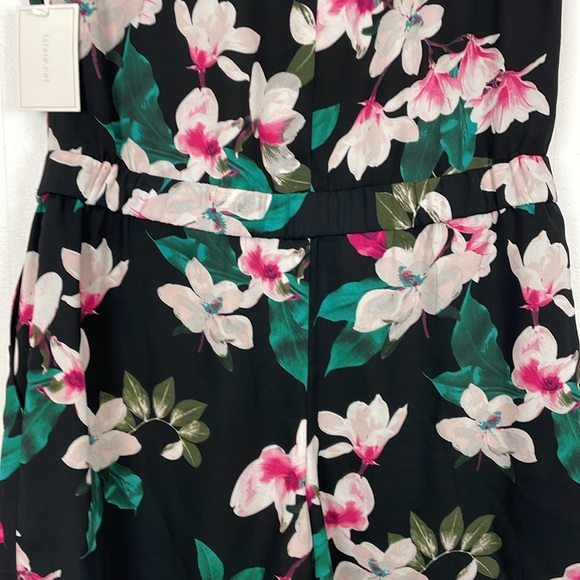 1.State Womens M Stretch Banded Strapless Floral Tropical Lined 2 Pocket Romper - Picture 8 of 11